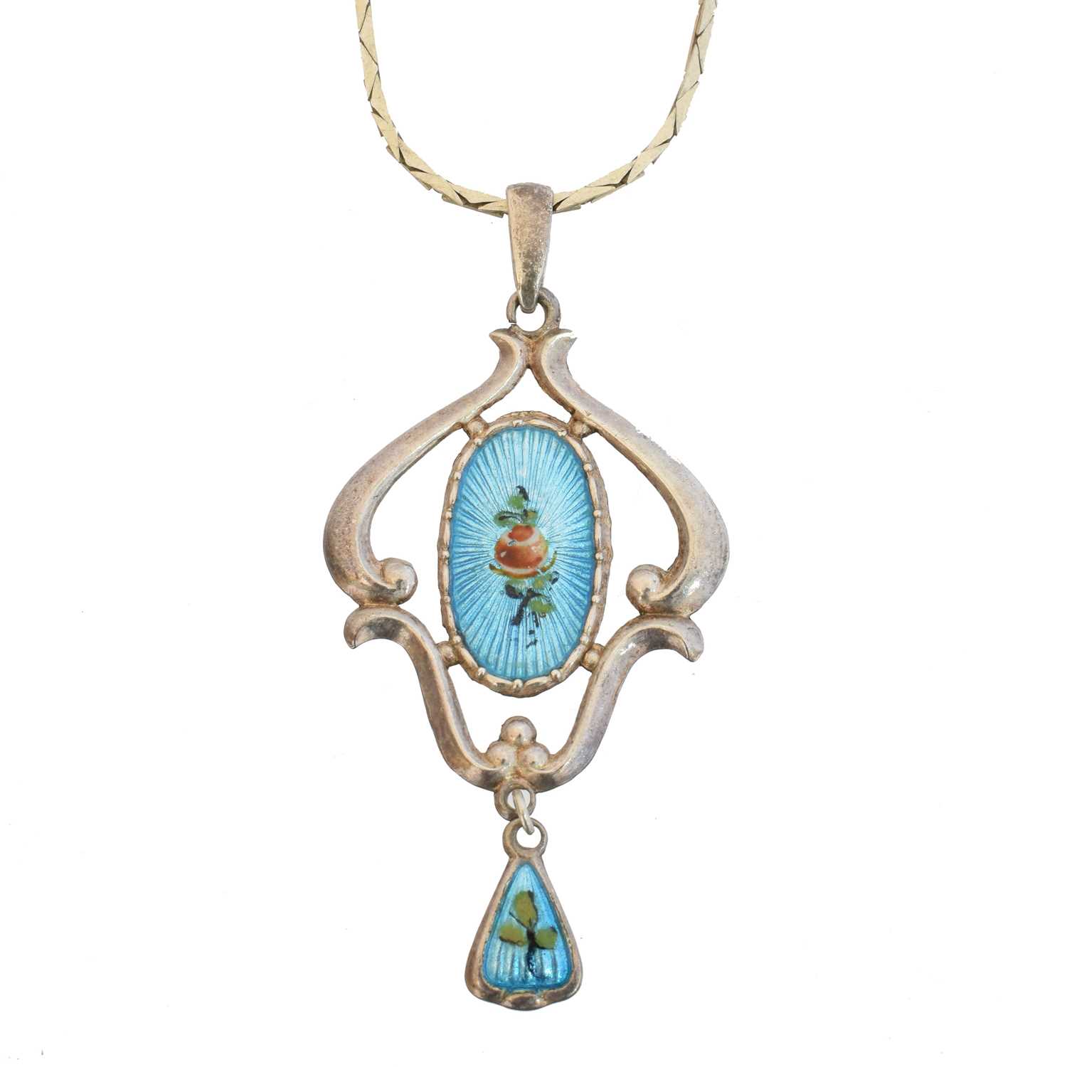 Lot 72 - A silver enamel pendant by Charles Horner