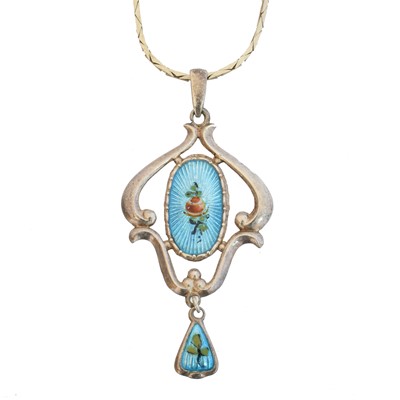 Lot 72 - A silver enamel pendant by Charles Horner