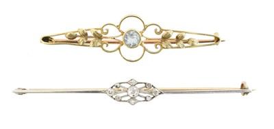 Lot 17 - Two early 20th century gem-set brooches