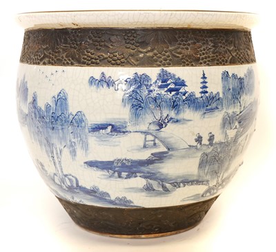 Lot 158 - Chinese blue and white jardiniere