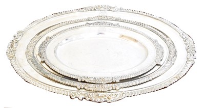 Lot 110 - Three EPNS graduated serving dishes