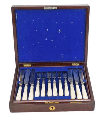 Lot 119 - A Victorian mahogany canteen of cutlery