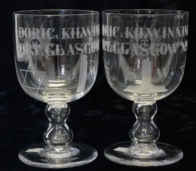 Lot 173 - Pair of masonic glasses