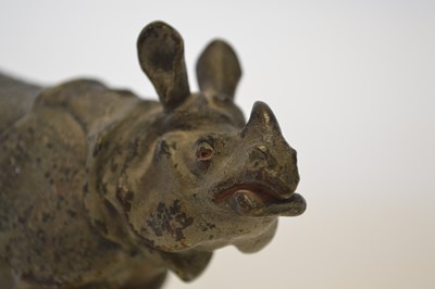 Lot 24 - Cold painted bronze Rhinoceros