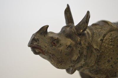 Lot 24 - Cold painted bronze Rhinoceros