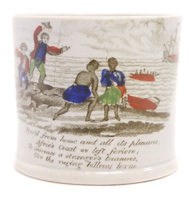 Lot 142 - Anti Slavery pearlware nursery mug