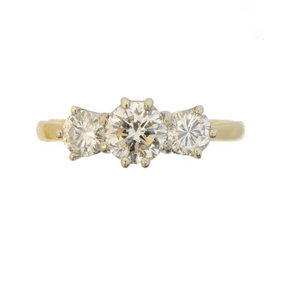 Lot 154 - A diamond three stone ring