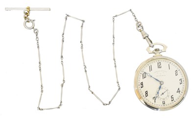 Lot 222 - A Juvenia Art Deco nickel plated slimline pocket watch