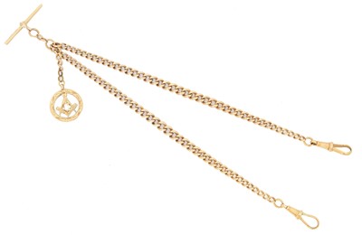 Lot 90 - A 9ct gold Albert chain