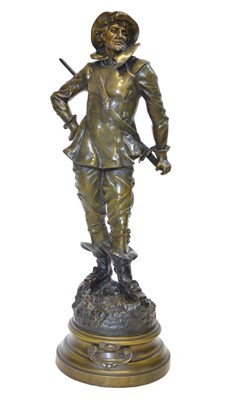 Lot 63 - Spelter figure of a Cavalier
