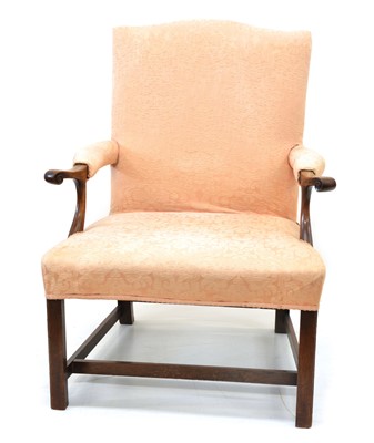 Lot 296 - George III mahogany framed Gainsborough chair