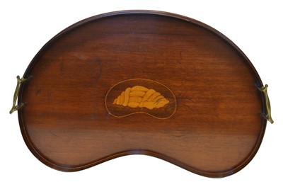 Lot 235 - Edwardian kidney-shaped tea tray