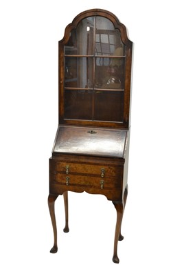 Lot 314 - 1930's figured walnut veneered ladies writing bureau