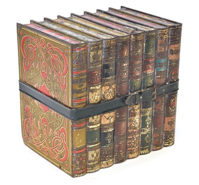 Lot 111 - Novelty book stack biscuit tin