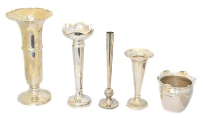 Lot 96 - Five silver vases