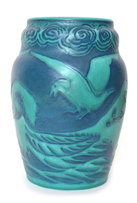 Lot 53 - Pilkington's Royal Lancastrian relief moulded vase