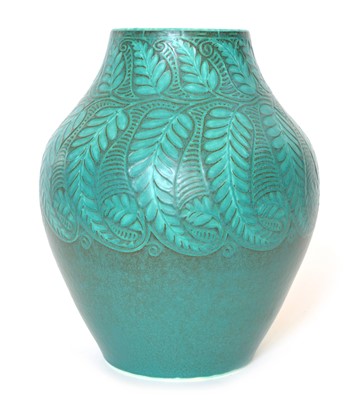 Lot 52 - Pilkington's Royal Lancastrian relief moulded vase
