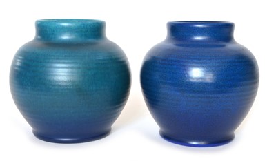 Lot 59 - Two Pilkington's Royal Lancastrian ribbed vases
