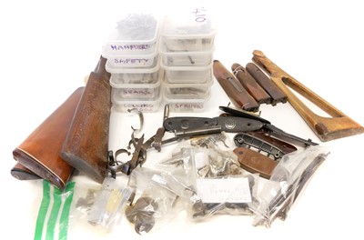 Lot 485 - Large collection of side by side shotgun parts