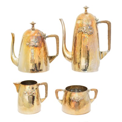 Lot 83 - A silver plated four piece teaset by Kayser