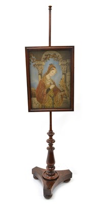 Lot 221 - Victorian rosewood pole screen