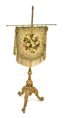 Lot 220 - A Victorian pole screen
