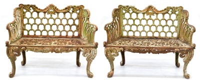 Lot 302 - Cast iron benches