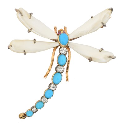 Lot 5 - A vari-gem dragonfly brooch