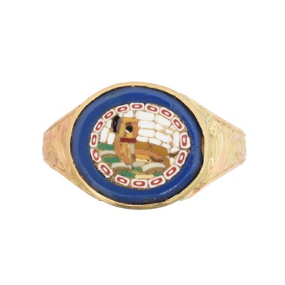 Lot 103 - A micro mosaic ring