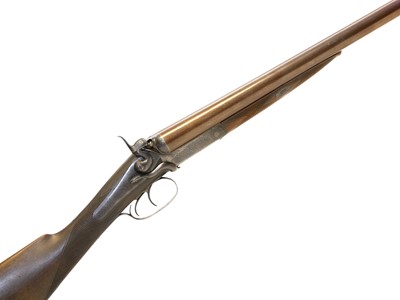 Lot 267 - Lancaster Rhinoceros horn stocked 12 bore hammer gun LICENCE REQUIRED
