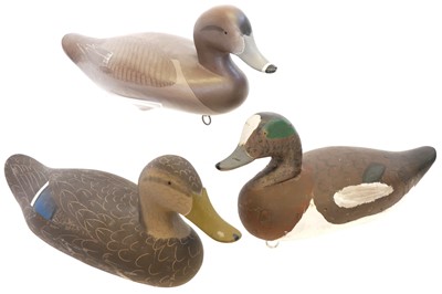 Lot 475 - Three carved wood decoy ducks