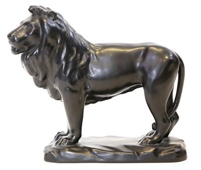 Lot 80 - Minton black majolica Lion