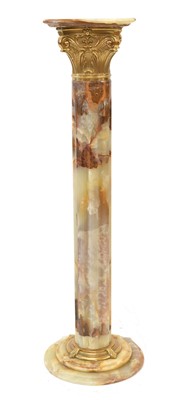 Lot 161 - Onyx Corinthian column design torchere stand