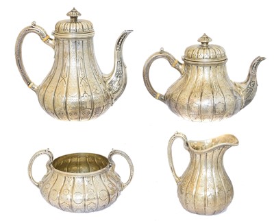 Lot 112 - A Victorian four piece tea set