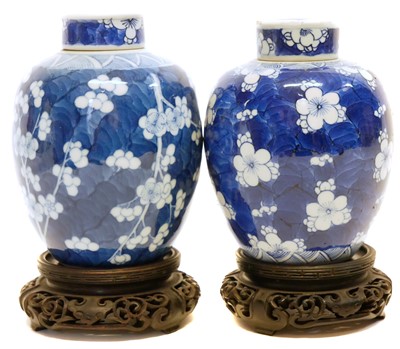 Lot 147 - Two similar Chinese jars and covers