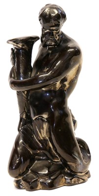 Lot 120 - Unusual Staffordshire pottery figure of a Merman