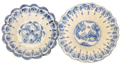 Lot 119 - Two Delft lobed dishes