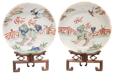 Lot 142 - Pair of Chinese famille verte dishes