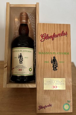 Lot 60 - 1 Bottle Glenfarclas 30 Years Old ‘Magnus Platform’ Glenfarclas 30 Year Old BP Magnus Platform