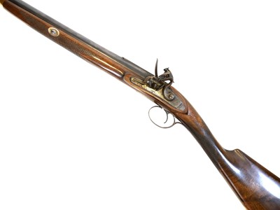 Lot 137 - Henry Monk Chester left handed flintlock 12 bore shogun LICENCE REQUIRED