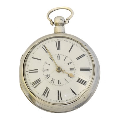 Lot 189 - A Victorian silver pair cased pocket watch by Skarratt Kington