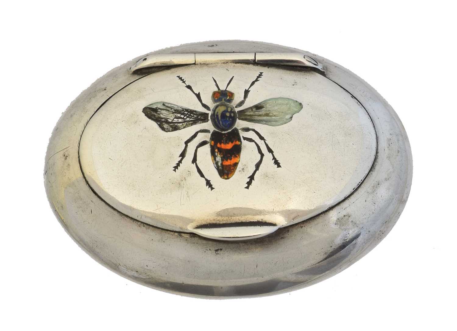 Lot 106 - An Edward VII enamel pill box