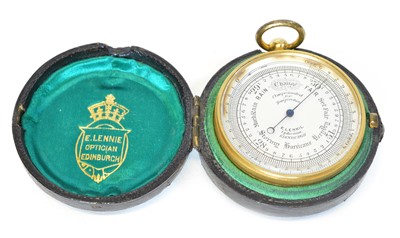 Lot 173 - 19th Century compensated pocket barometer signed E. Lennie