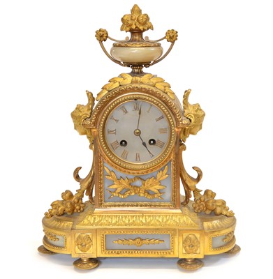 Lot 185 - Late 19th Century french marble and ormolu mounted mantel clock