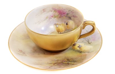 Lot 137 - Royal Worcester miniature Stinton cup and saucer