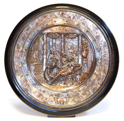 Lot 58 - 'A Pompeian Lady at her Toilet' Silver Plated Charger