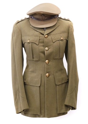 Lot 377 - British WWII Royal Artillery officers cap and uniform
