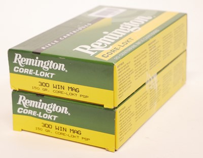 Lot 285 - 40 rounds Remington Core Lokt 300 Win Mag 150gr PSP ammunition
