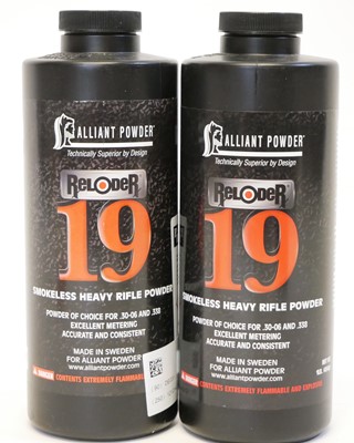 Lot 297 - 2 x 1lb tubs of Alliant Reloader 19 (new/sealed)