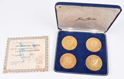 Lot 15 - Cased Churchill Medals and other assorted coins.